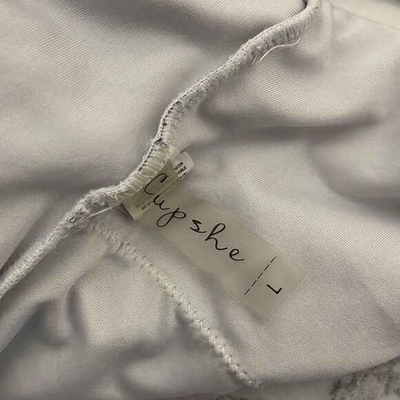 Cupshe Stripe Wrap White One Piece Swimsuit L - Picture 5 of 5